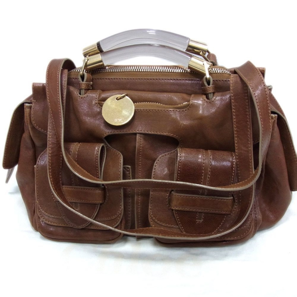 Chloe Saskia Brown Leather Satchel Bag